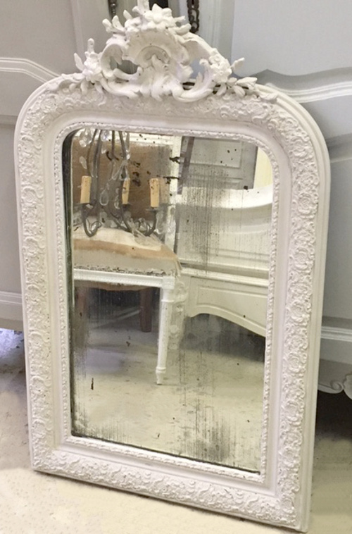 french antique crested mirror